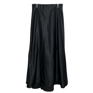 VTG T Tadashi Shoji Satin Maxi Skirt Size 14 Black Formal Event Occasion